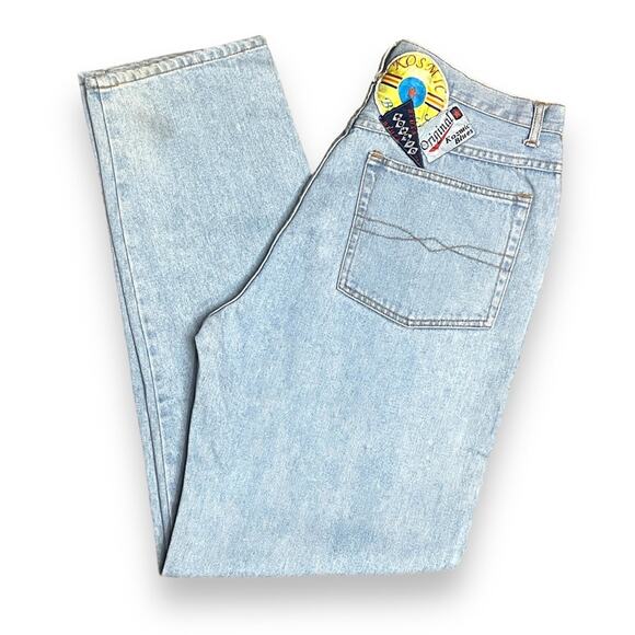VINTAGE Kozmic Blues‎ Kosmic High Waisted Straight Leg Acid Wash Jeans 36 Long - Picture 1 of 4
